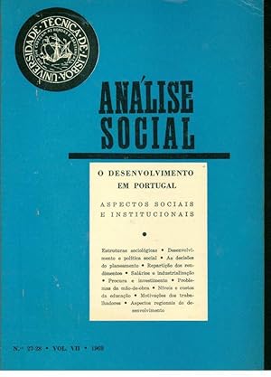 ANÁLISE SOCIAL N 27 - 28. Vol. VII