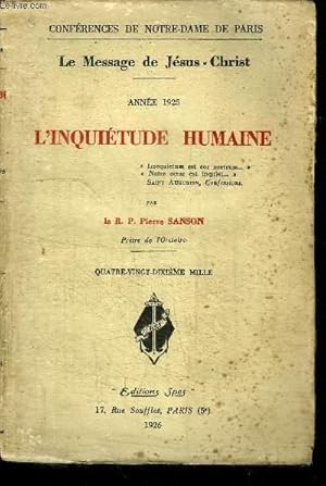 Seller image for LE MESSAGE DE JESUS-CHRIST - L'INQUIETUDE HUMAINE - ANNEE 1925 for sale by Le-Livre