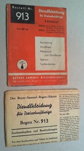 Dirndlkleidung für Dreizehnjährige. 5 Modelle. Mehrfach gefalt. Schnittmusterbogen (ca. 50 x 60 cm).