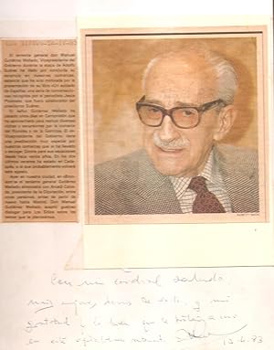 Mounted newspaper article about Manuel Gutiérrez Mellado