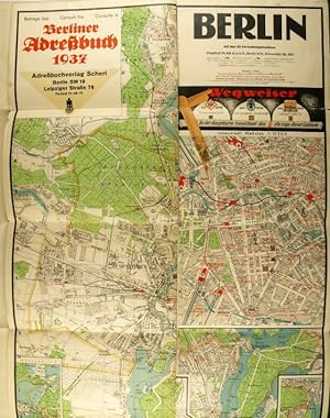 BERLIN. "Berliner Adreßbuch 1937" (Plan Berlin westliche Hälfte); "Berlin mit den 20 Verwaltungsb...