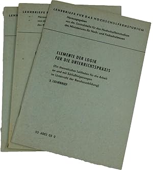 Imagen del vendedor de Elemente der Logik fr die Unterrichtspraxis (1.-3. Lehrbrief), a la venta por Versandantiquariat Hbald