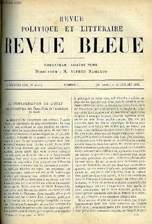 Image du vendeur pour LA REVUE POLITIQUE ET LITTERAIRE 8e ANNEE - 2e SEMESTRE N4 - LA SECULARISATION DE L'ETAT EN AMERIQUE PAR E. DE PRESSENSE, L'OISEAU BLEAU PAR GUY-VALVOR, LES RUSSES EN ASIE CENTRALE PAR HENRY M. D'ESTREY, GARIBALDI PAR ARVEDE BARINE,LES EGLISES ORIENTALES mis en vente par Le-Livre