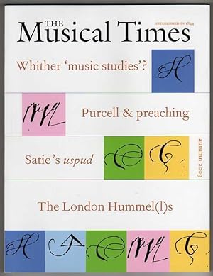 Image du vendeur pour The Musical Times, Autumn 2009 - Vol. 150 No. 1908 mis en vente par Cameron-Wolfe Booksellers