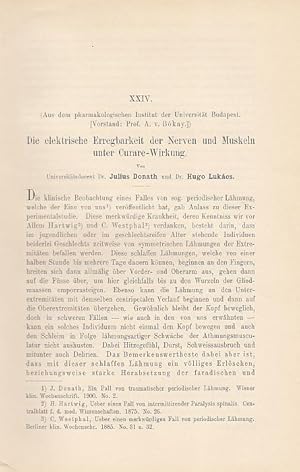 Die elektrische Erregbarkeit der Nerven und Muskeln unter Curare-Wirkung. IN: Z.klin.Med., Bd. 41...