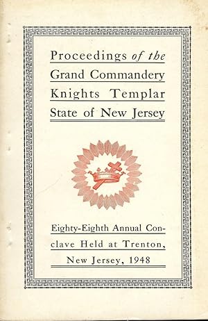 PROCEEDINGS GRAND COMMANDERY KNIGHTS TEMPLAR STATE NEW JERSEY 1948