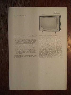 TV-Schaltung - Fernsehempfänger Stadion 2 Z Typ 1171.115 - Serviceblatt - Stromlaufplan + Kurzbes...