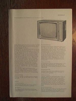 TV-Schaltung - Fernsehempfänger Stassfurt 59 TG 103 + 59 TG 303 - Serviceblatt - Stromlaufplan + ...