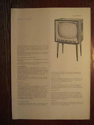 TV-Schaltung - Fernsehempfänger Record 2 FE 60 002 - Serviceblatt - Stromlaufplan + Kurzbeschreib...