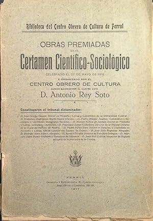 OBRAS PREMIADAS EN EL CERTAMEN CIENTÍFICO-SOCIOLÓGICO CELEBRADO EL 7 DE MAYO DE