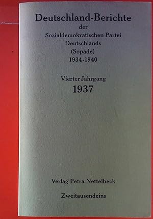 Bild des Verkufers fr Deutschland-Berichte der Sozialdemokratischen Partei Deutschlands ( Sopade ), 1934 - 1940. Vierter Jahrgang 1937. zum Verkauf von biblion2