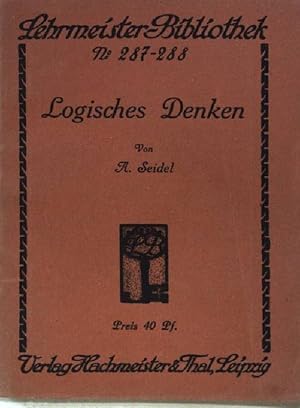 Bild des Verkufers fr Anleitung zum logischen Denken. Lehrmeister-Bibliothek No.287-288. zum Verkauf von books4less (Versandantiquariat Petra Gros GmbH & Co. KG)