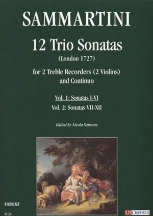 Seller image for 12 Trio Sonatas (London 1727) for 2 Treble Recorders (2 Violins) and Basso Continuo - Vol.1: Sonatas I - VI for sale by Hancock & Monks Music