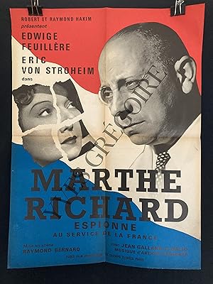 MARTHE RICHARD ESPIONNE AU SERVICE DE LA FRANCE-AFFICHE