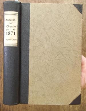 Seller image for [ Justus Liebig's ] Annalen der Chemie und Pharmacie 1871, Band CLIX - CLX ( 159 -160, Neue Reihe Bnde LXXXIII ( 83 ) und LXXXIV. ( 84 ). Zwei Teile mit jeweils 3 Heften in einem Band. for sale by Antiquariat Carl Wegner
