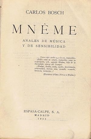 Seller image for MNME. Anales de msica y de sensibilidad for sale by Librera Torren de Rueda