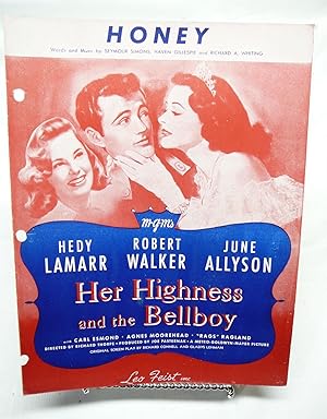 Image du vendeur pour Honey (From Her Highness And The Bellboy) [Sheet Music, Hedy Lamarr, Robert Walker, & June Allyson Cover] mis en vente par Prestonshire Books, IOBA