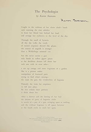 The Psychologist (Signed Broadside)