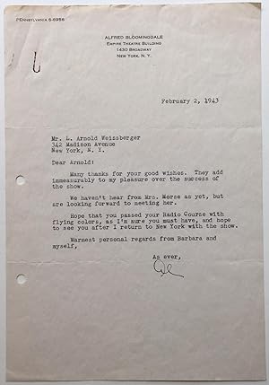 Interesting Typed Letter Signed "Al"