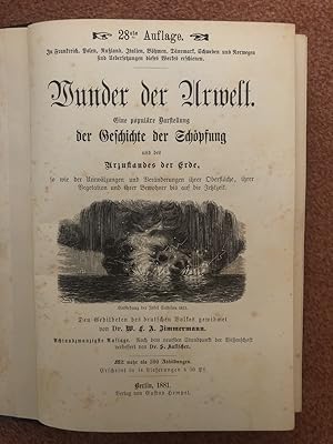 Die Wunder der Urwelt Eine populäre Darstellung der Geschichte der Schöpfung und des Urzustandes ...