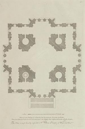 Imagen del vendedor de Plan of a new design of a Church of my Invention for Lincolns inn Fields. a la venta por Henry Sotheran Ltd