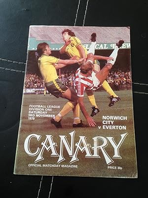 Canary   Official Matchday Magazine   Norwich City v Everton Saturday 3rd November 1979 by Norwic...