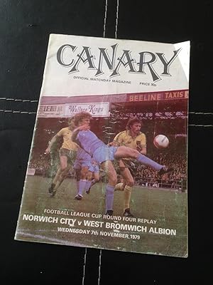 Canary   Official Matchday Magazine   Norwich City v West Bromwich Albion Saturday 7th November 1...