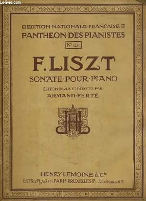 Imagen del vendedor de F. LISZT - SONATE POUR PIANO / PANTHEON DES PIANISTES N1231. a la venta por Le-Livre