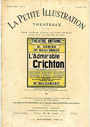 L'ADMIRABLE CRICHTON. Pièce en quatre actes. Adaptation française de Alfred Athis.