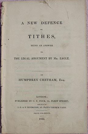 Seller image for A New Defence of Tithes, Being an Answer to The Legal Argument by Mr. Eagle. for sale by William Matthews/The Haunted Bookshop