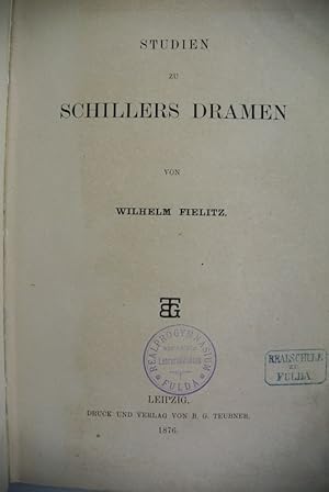 Seller image for Studien zu Schillers Dramen. for sale by Antiquariat Bookfarm