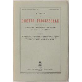 Seller image for Rivista di Diritto Processuale. Annata 1989. Diretta da: Francesco Carnelutti, Giuseppe Chiovenda, Piero Calamandrei, Enrico Tullio Liebman. Anno XLIV (Seconda Serie) for sale by Libreria Antiquaria Giulio Cesare di Daniele Corradi