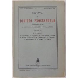 Seller image for Rivista di Diritto Processuale. Annata 1973. Diretta da: Francesco Carnelutti, Giuseppe Chiovenda, Piero Calamandrei, Enrico Tullio Liebman. Anno XXVIII (Seconda Serie) for sale by Libreria Antiquaria Giulio Cesare di Daniele Corradi