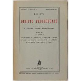 Seller image for Rivista di Diritto Processuale. Annata 1977. Diretta da: Francesco Carnelutti, Giuseppe Chiovenda, Piero Calamandrei, Enrico Tullio Liebman. Anno XXXII (Seconda Serie) for sale by Libreria Antiquaria Giulio Cesare di Daniele Corradi