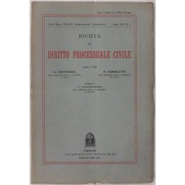 Bild des Verkufers fr Rivista di Diritto Processuale Civile. Annata 1936. Diretta da: Francesco Carnelutti, Giuseppe Chiovenda, Piero Calamandrei, Enrico Tullio Liebman. Anno XIII (Prima Serie) zum Verkauf von Libreria Antiquaria Giulio Cesare di Daniele Corradi