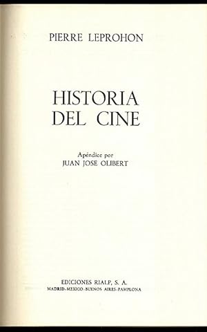 Imagen del vendedor de HISTORIA DEL CINE. a la venta por Librera Javier Fernndez