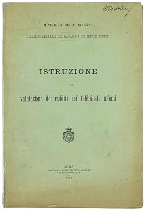 ISTRUZIONE PER LA VALUTAZIONE DEI REDDITI DEI FABBRICATI URBANI,: