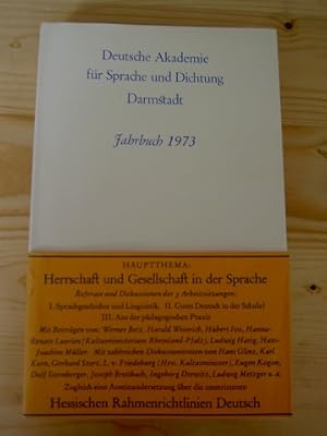 Bild des Verkufers fr Jahrbuch 1973 - hauptthema: Herrschaft Und Gesellschaft in Der Sprache zum Verkauf von primatexxt Buchversand