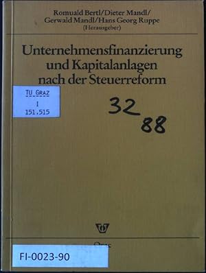 Seller image for Unternehmensfinanzierung und Kapitalanlagen nach der Steuerreform. for sale by books4less (Versandantiquariat Petra Gros GmbH & Co. KG)