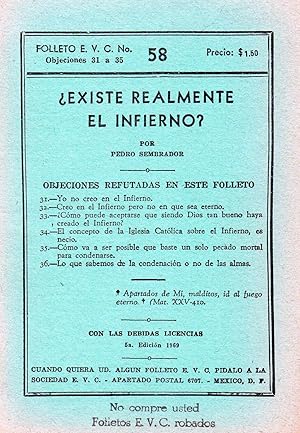 Imagen del vendedor de Existe realmente el inferno a la venta por JP Livres