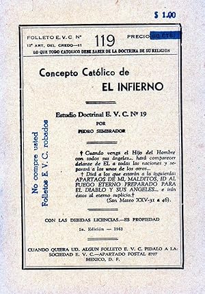 Imagen del vendedor de Concepto catolico de el infierno a la venta por JP Livres