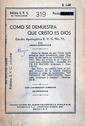 Imagen del vendedor de Como se demuestra que cristo es dios a la venta por JP Livres