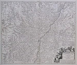 Immagine del venditore per Karte des Rheinlaufs von Speyer bis Bischoffingen, zeigt das Gebiet zwischen Puttelange, Speyer, Emmendingen und St. Di, etwa im Zentrum liegt Haguenau. Carte de la rgion entre Puttelange, Spire, Emmendingen et St. Di avec le cours du Rhin de Spire  venduto da Antiquariat Martin Barbian & Grund GbR