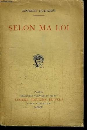 Image du vendeur pour SELON MA LOI - POEMES mis en vente par Le-Livre