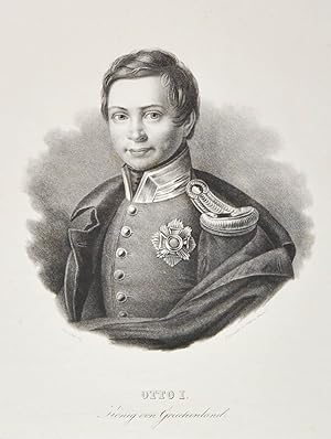 OTTO I., König von Griechenland (1815 - 1867). "Otto I. König von Griechenland". Brustbild en fac...