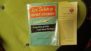 Seller image for LEO TOLSTOY SHORT STORIES, Volume TWO ML#346, Early Tales of War and Moral Problems Stated First Modern Library Edition, 1964. in first issue dust jacket with Bayonet Gun on Front for sale by Bluff Park Rare Books