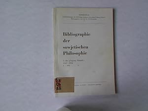 Bild des Verkufers fr Bibliographie der sowjwtischen Philosophie. Sovietica: Verffentlichungen des Ost-Europa Institut. Universitt Freiburg/Schweiz, I. zum Verkauf von Antiquariat Bookfarm