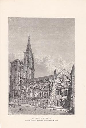 Cathedrale de Strasbourg, Holzstich um 1870 von P. Benoist nach einer Photographie von M. Braun, ...