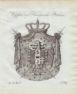 ITALIEN: Wappen des Königreichs Italien (1790). Kupferstiche bei Tyroff, Nürnberg. Ca. 1786-1820....