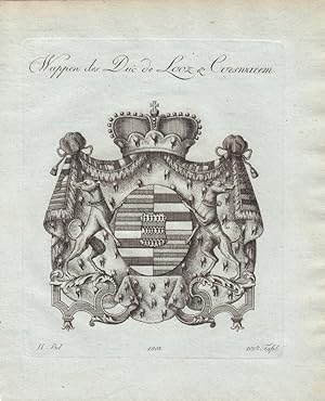 LOOZ: Wappen des Duc de Looz & Corsnarem (1803). Kupferstiche bei Tyroff, Nürnberg. Ca. 1786-1820...